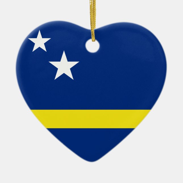 Curaçao Flagga Heart Ornament (Framsidan)