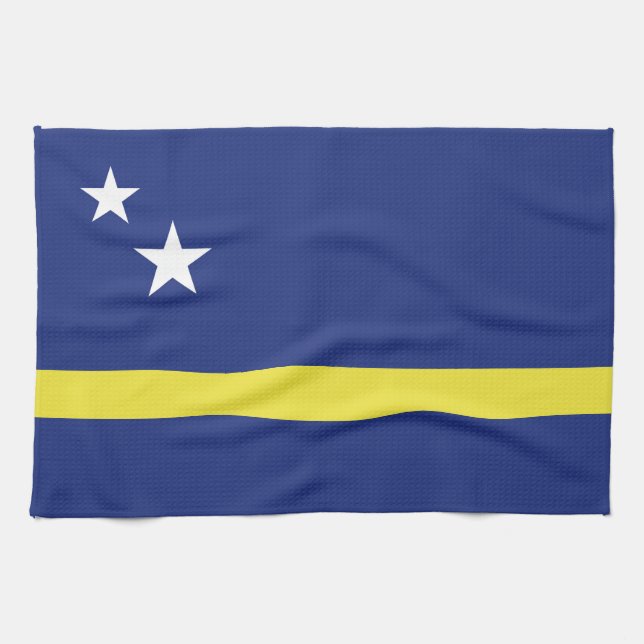 Curaçao flagga kökshandduk (Horisontell)
