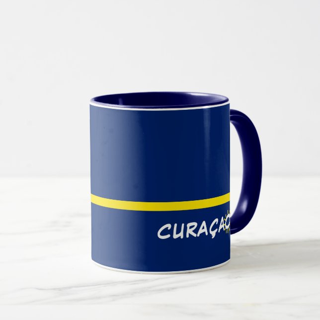 Curaçao Flagga med anpassade text Mugg (Framsida höger)
