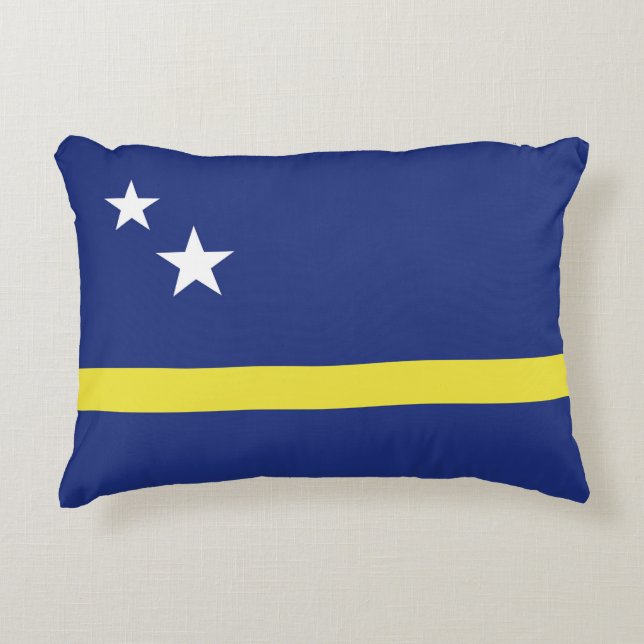Curaçao flagga prydnadskudde (Framsidan)