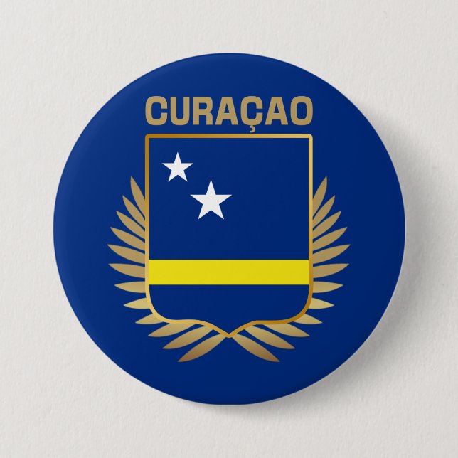 Curacao Flagga Shield Knapp (Framsida)
