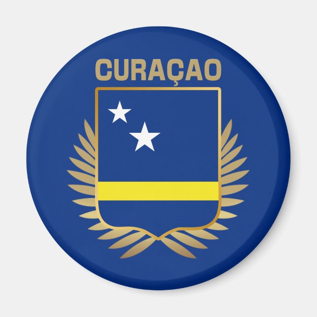 Curacao Flagga Shield Magnet (Framsidan)