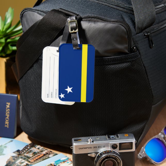 Curaçao Land Semester Flagga Nationell Patriotisk Bagagebricka (Framsida & Baksida)