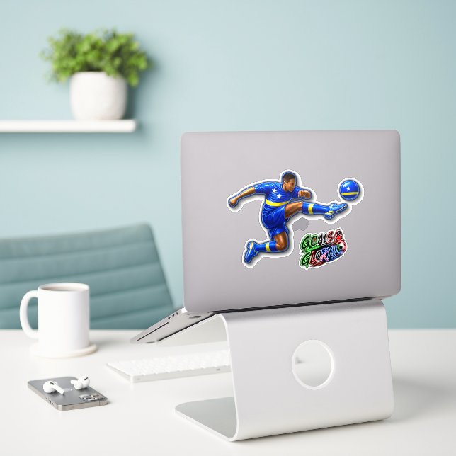 Curaçao Med Klistermärken (Laptop På Skrivbordet)