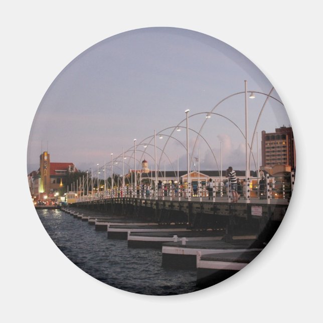 Curaçao Queen Emma Pontoon Bridge i Dusk Magnet (Framsidan)