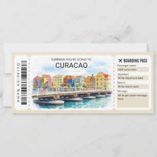 Curaçao-resa Ombordstigningskort Biljett Inbjudningar