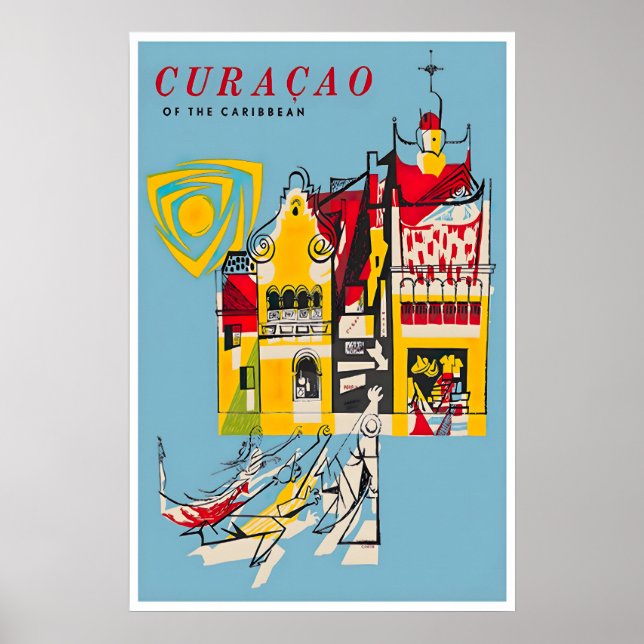 Curaçao Resor Poster Karibien Poster Tryck (Framsidan)