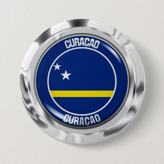 Curaçao Round Emblem Knapp (Framsida)