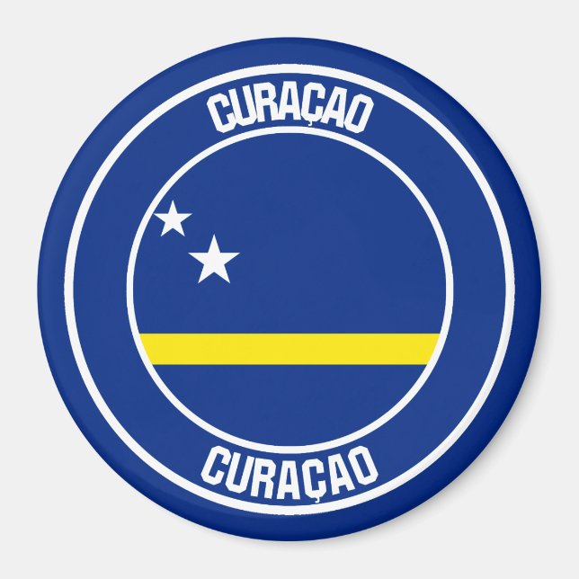 Curaçao Round Emblem Magnet (Framsidan)