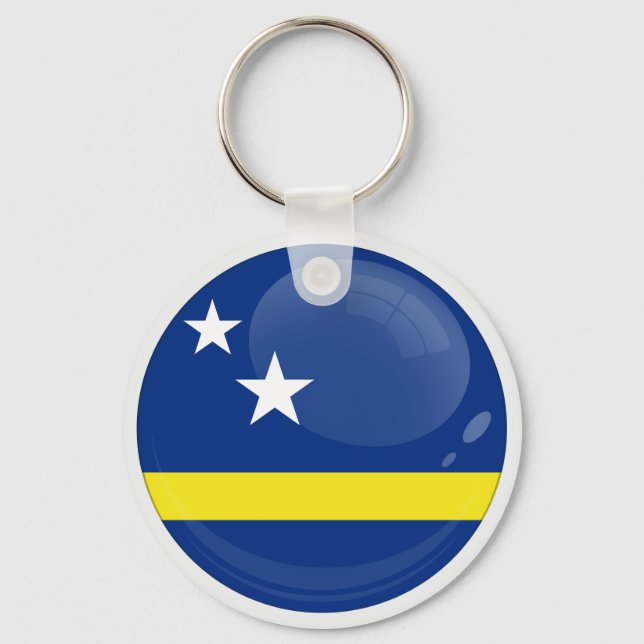 Curaçao Rund ikon flagga Nyckelring (Framsida)