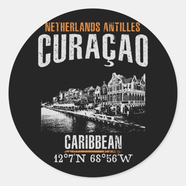 Curaçao Runt Klistermärke (Framsida)