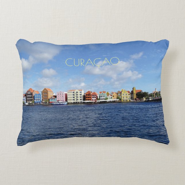 Curaçao Skyline w/out text (anpassade) Prydnadskudde (Framsidan)