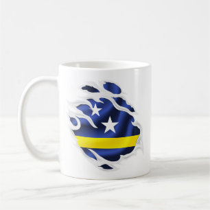 Curaçao söndersliten flagga kaffemugg