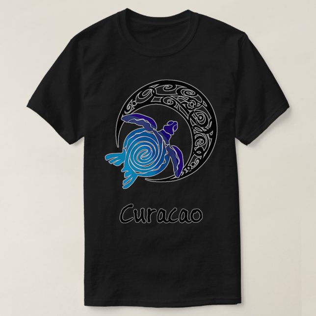 Curacao Tribal Turtle Design Souvenir T Shirt (Design framsida)
