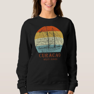 Curacao Väster Indies Vintage Blueprint Sailboat V T Shirt