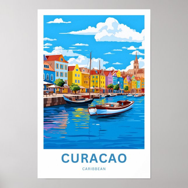 Curacao Västindien Travel Skriv ut Poster (Framsidan)