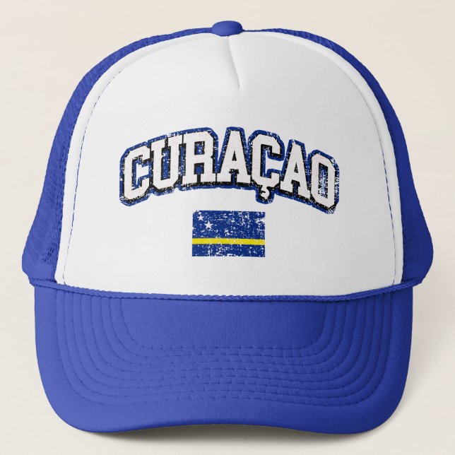 Curaçao Vintage Flagga Keps (Framsida)