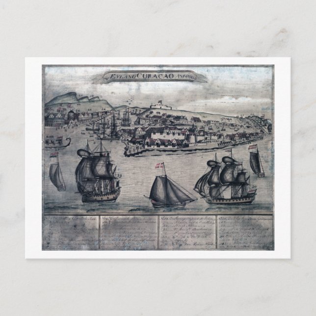 CuracaoPanoramic MapCuracao, Nederländerna Vykort (Framsida)