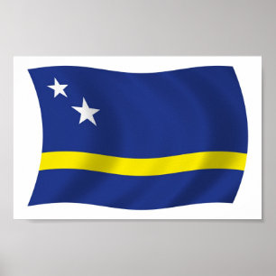 Curaçaos flagga affischtryck poster