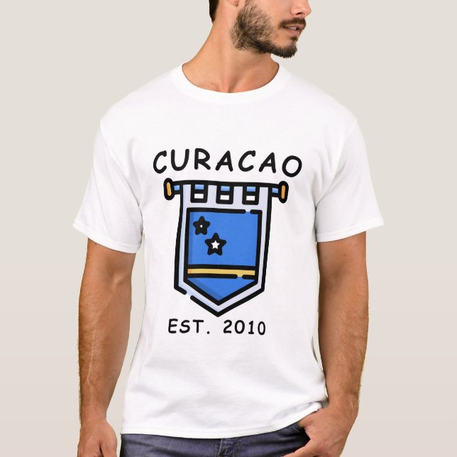 Curaçaos flagga t shirt (Framsida)