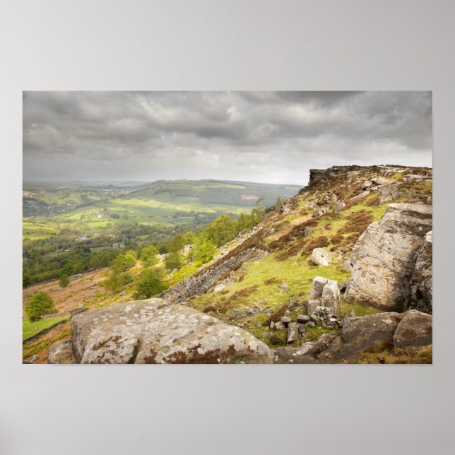 Curbar Kant i Derbyshire, foto på popdistriktet Poster (Framsidan)