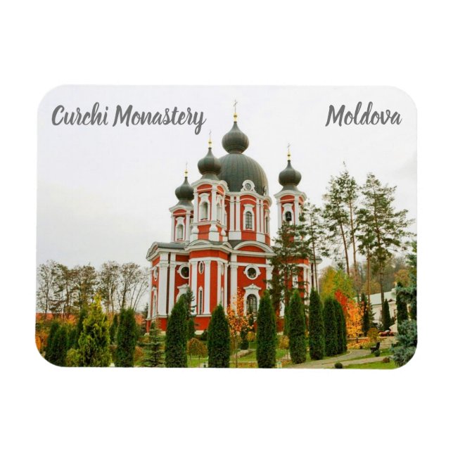 Curchi Monastery Moldova stilized Magnet (Horisontell)