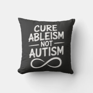 Cure Ableism Not Autism Chalkboard Stil Citote Kudde