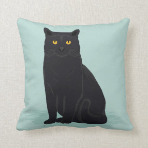 Cure Black Cat-kattkuddeskål i dam Kudde