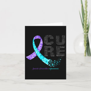 Cure Blue Lila Ribbon Suicide Prevention Awarene Kort