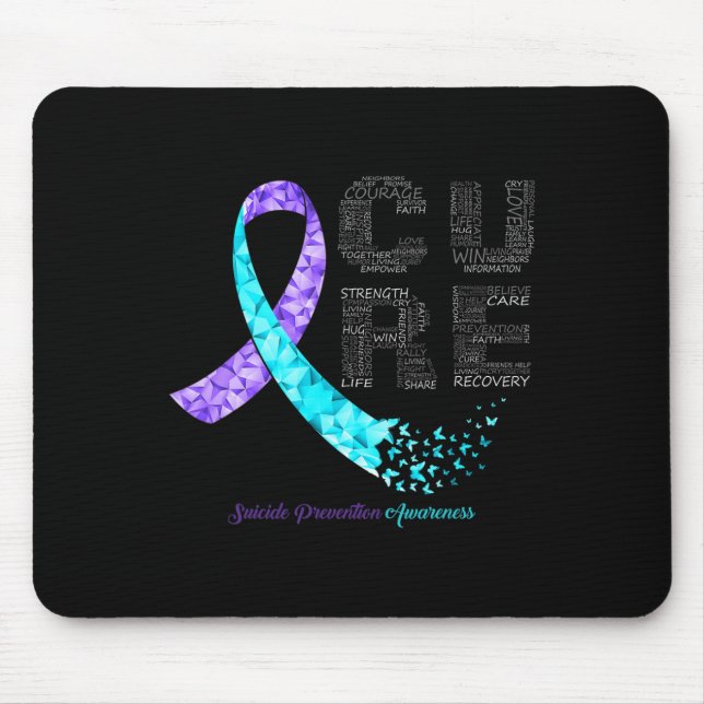 Cure Blue Lila Ribbon Suicide Prevention Awarene Musmatta (Framsidan)