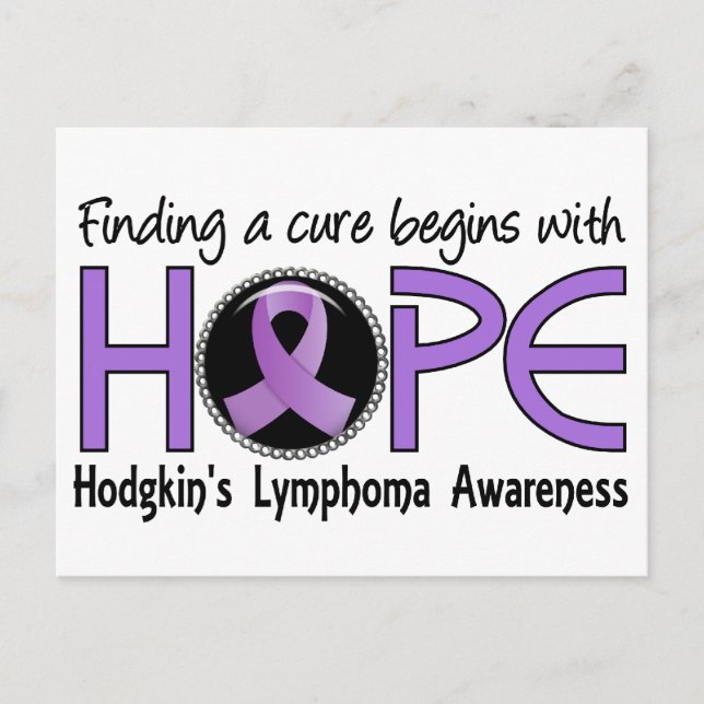 Cure börjar med Hope 5 Hodgkins Lymphoma Vykort (Framsida)