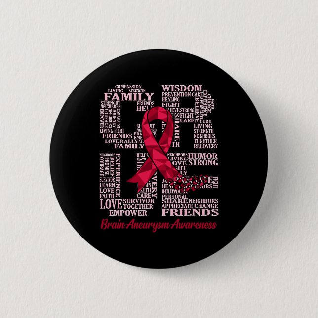 Cure Brain Aneurysm Awareness Ribbon Month Support Knapp (Framsida)