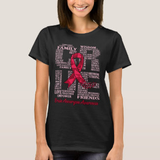 Cure Brain Aneurysm Awareness Ribbon Month Support T Shirt