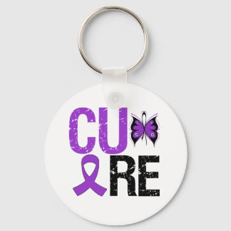 CURE Butterfly Ribbon Alzheimers sjukdom Nyckelring
