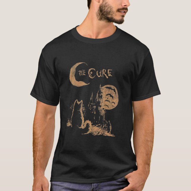 Cure Cat Måne Långärmad T Shirt (Framsida)