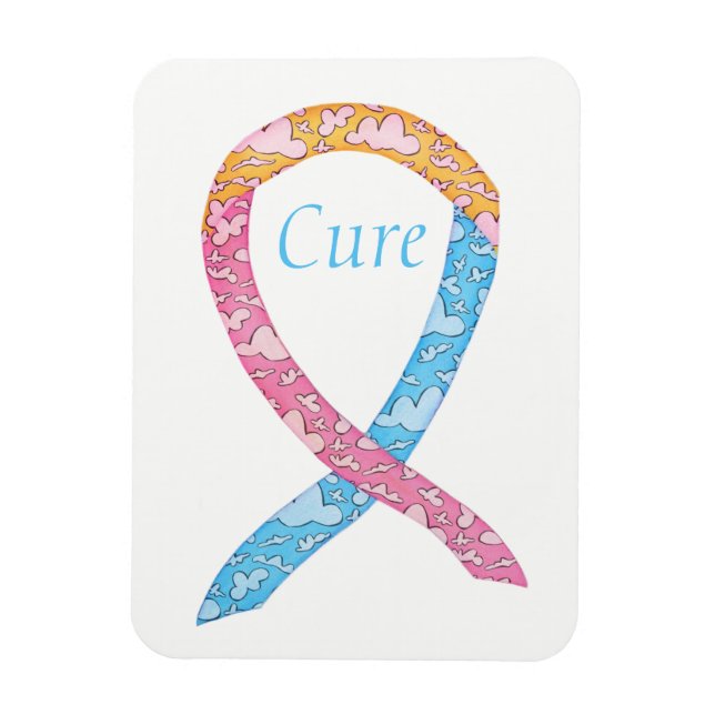 Cure CDH Awareness Ribbon Art Anpassningsbar Ord M Magnet (Vertikal)