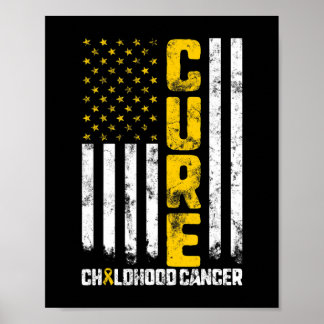 Cure Child Cancer Guld Ribbon Mamma Kid Awarenes Poster