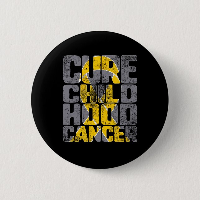 Cure Childhood Cancer Gold Ribbon Support Awarenes Knapp (Framsida)