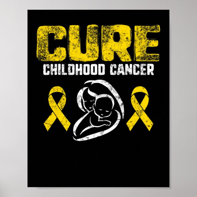 Cure Children Cancer Guld Ribbon Support Mamma awa Poster (Framsidan)