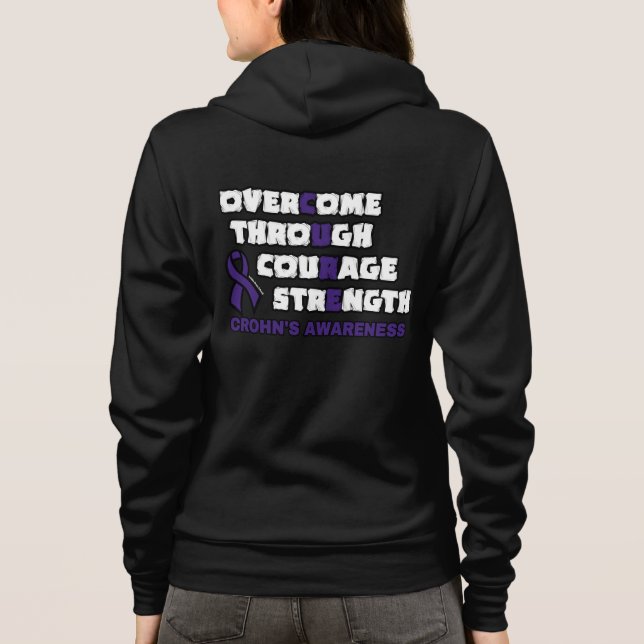 CURE... Crohns Hoodie T Shirt (Baksida)