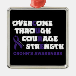 CURE... Crohns Metall-prydnadsämne Julgransprydnad Metall