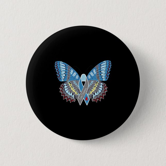 Cure Diabetes Awareness Butterfly Knapp (Framsida)