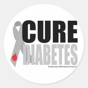 Cure Diabetes Ribbon Runt Klistermärke
