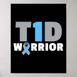 Cure Diabetic - Roligt T1d Diabetes One Awareness Poster
