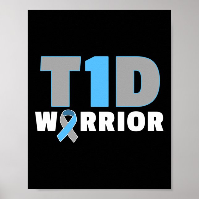 Cure Diabetic - Roligt T1d Diabetes One Awareness Poster (Framsidan)