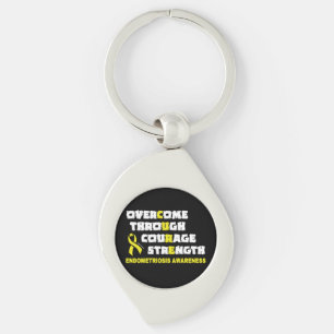 CURE...Endometriosis Keychain Swirl Silverfärgad Nyckelring