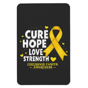 Cure Hope Kärlek Strenght Childature Cancer Awaren Magnet