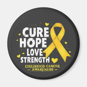 Cure Hope Kärlek Strenght Childature Cancer Awaren Magnet