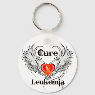 Cure Leukemi Heart Tattoo Vingar Nyckelring