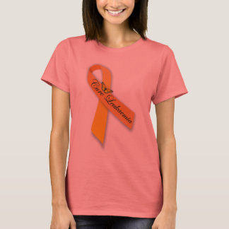 Cure Leukemia Orange Ribbon Butterfly Shirt T-shirt